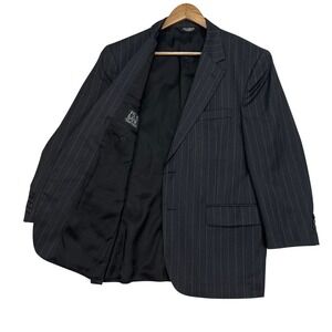 Jos A Bank Travelers Collection‎ Blazer Mens 42S Gray Pinstripe Wool Suit Jacket